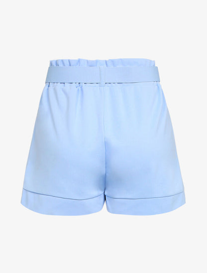 Short uni ceinturé - bleu ciel - 2