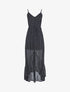 Robe longue à volant imprimé losanges - noir - 1