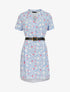 Robe trapèze à imprimés coeurs - bleu ciel - 1