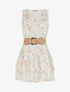 Robe fleurie à volants - beige - 3