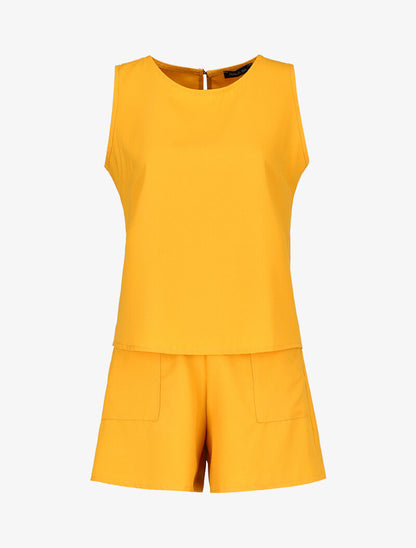 Ensemble débardeur et short fluide - jaune - 1