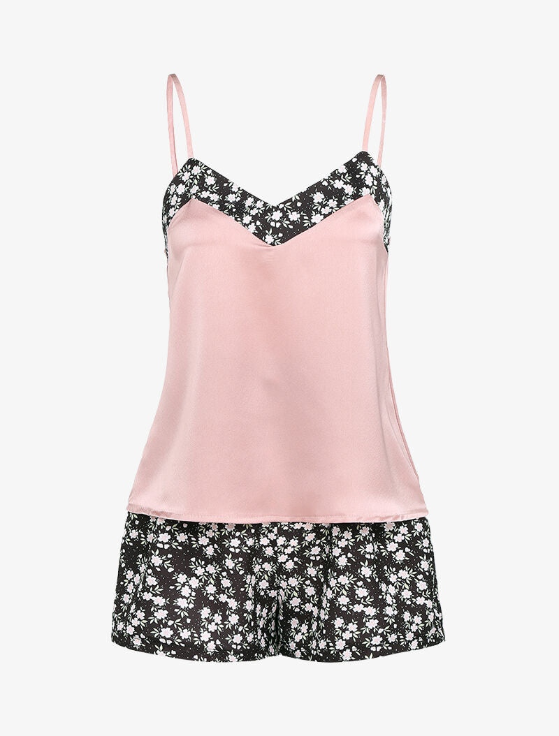 Ensemble satiné à imprimé paquerettes - rose - 3