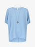 Top ample texturé avec sautoir - bleu ciel - 1