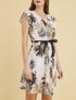 Robe en voile imprimé feuillage - vert - 4
