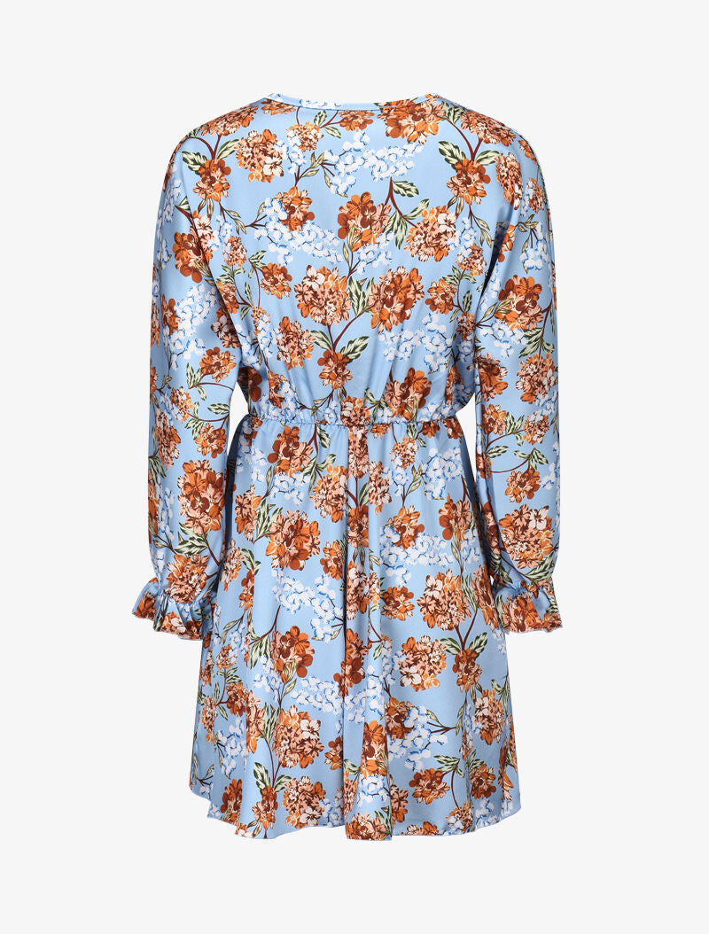 Robe satinée à imprimés - bleu ciel - 3