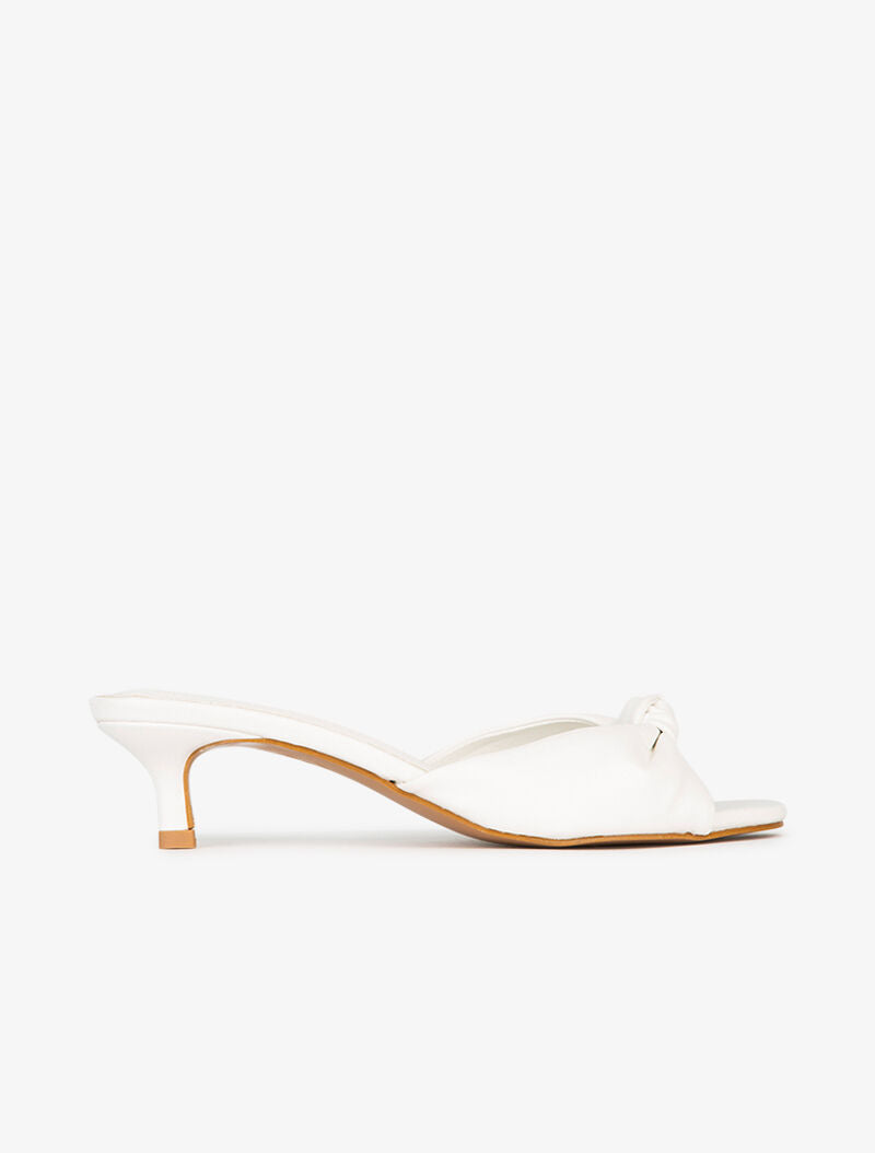 Mules effet nouer à petit talon - blanc - 2