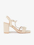 Sandales à ganse strassée ondulée - beige - 5