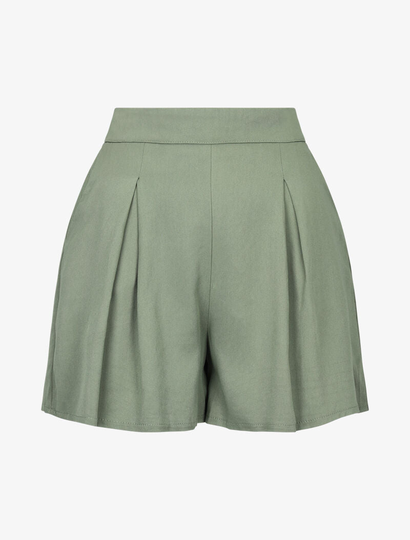 Short fluide coupe trapèze - kaki - 1
