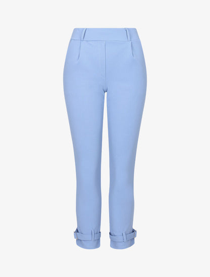 Pantalon carotte à bords stylisés - bleu ciel - 3