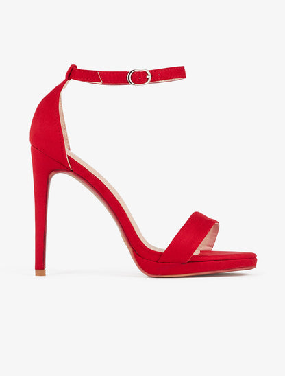 Sandales hautes à talon stiletto - rouge - 1