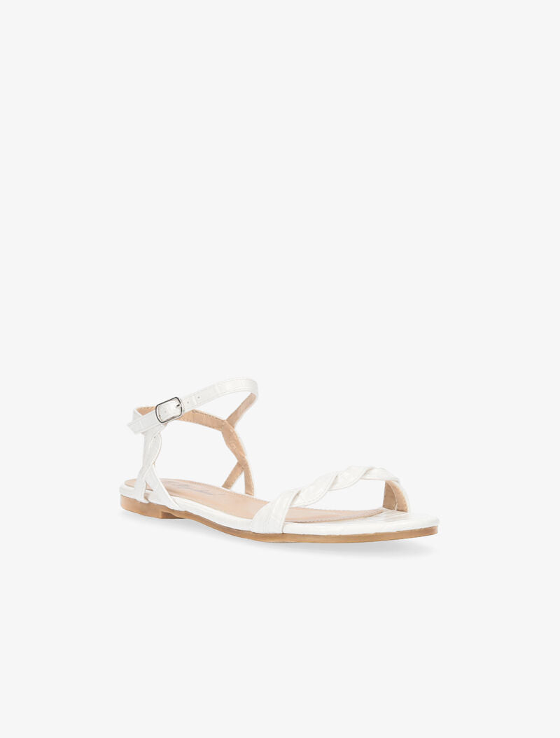 Nu-pieds à tour de cheville effet torsadé - blanc - 3