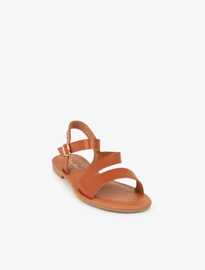 Nu-pieds minimalistes à ganse en biais - camel - 3