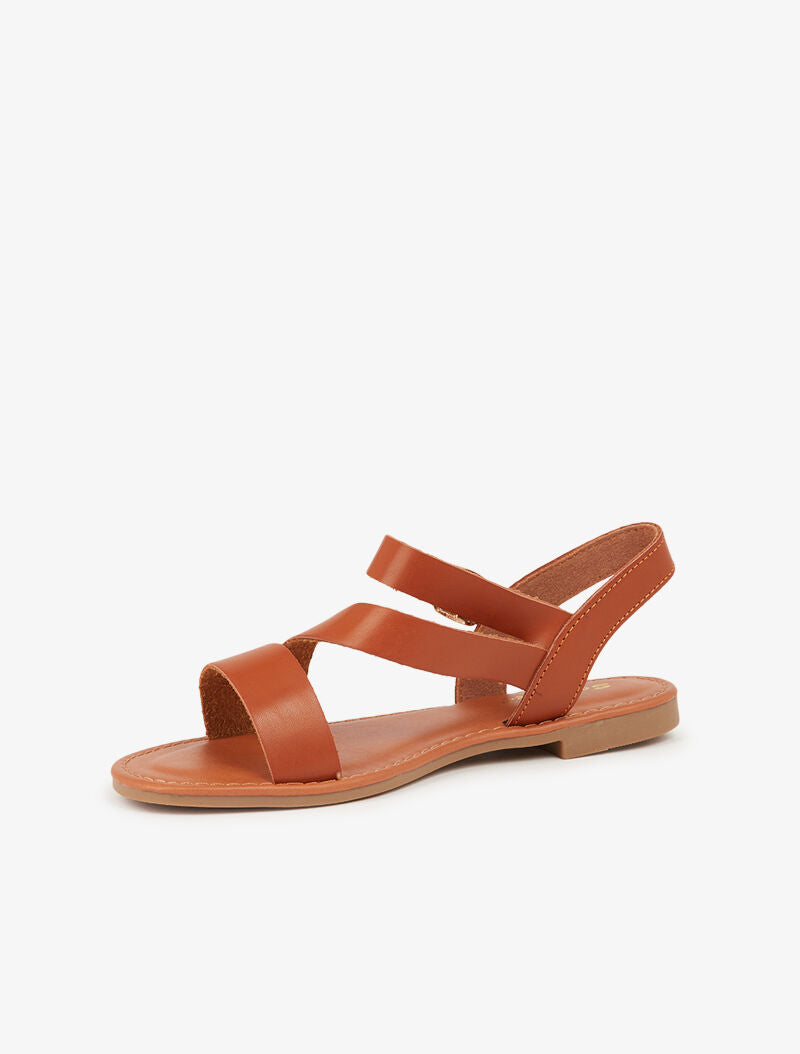 Nu-pieds minimalistes à ganse en biais - camel - 4