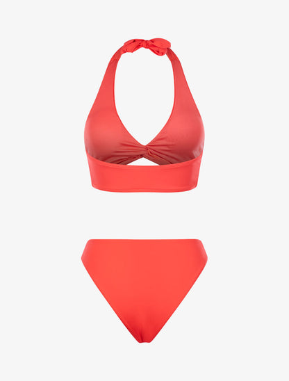Bikini à effet torsadé - rouge - 2