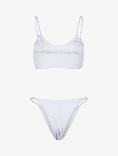 Bikini texturé et tanga - blanc - 2