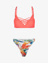 Bikini dépareillé à imprimé floral - rose fluo - 1