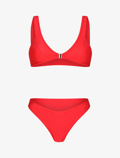 Bikini triangle à clip - corail - 3