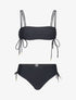 Bikini bandeau à liens - noir - 1