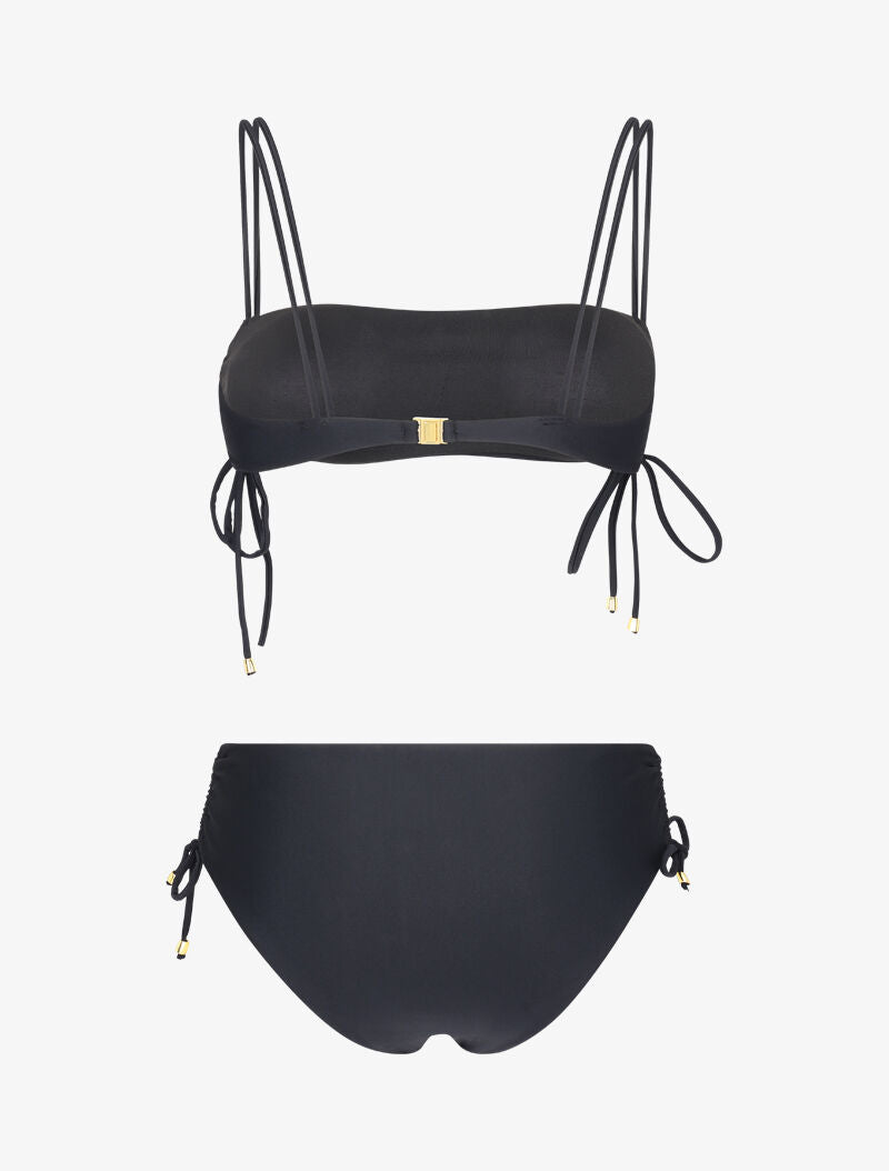 Bikini bandeau à liens - noir - 2