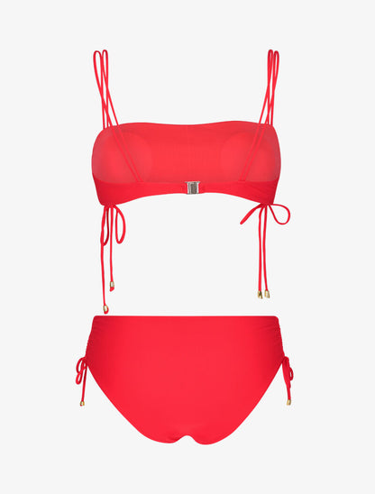 Bikini bandeau à liens - fushia - 2