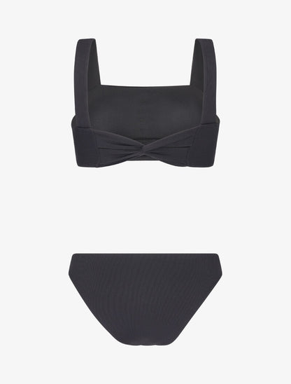 Bikini bandeau côtelé - noir - 2