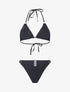 Bikini triangle à anneaux dorés - noir - 3