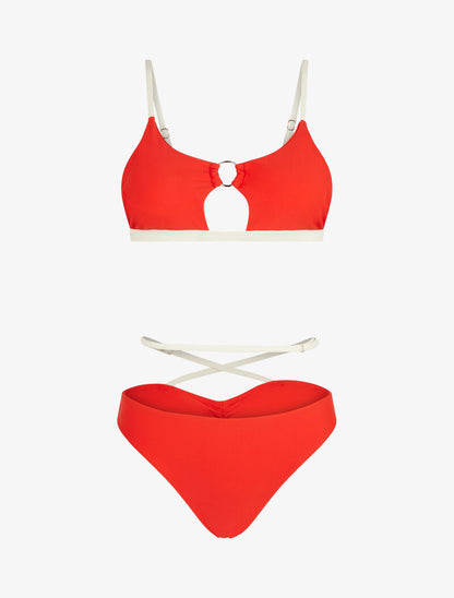 Bikini brassière à découpe - orange - 3