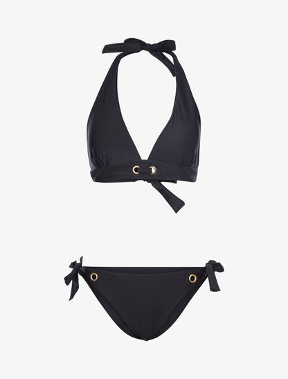 Bikini à détails oeillets - noir - 1