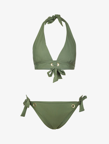 Bikini à détails oeillets - kaki - 3