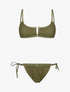 Bikini brassière côtelé à échancrure en V - kaki - 3