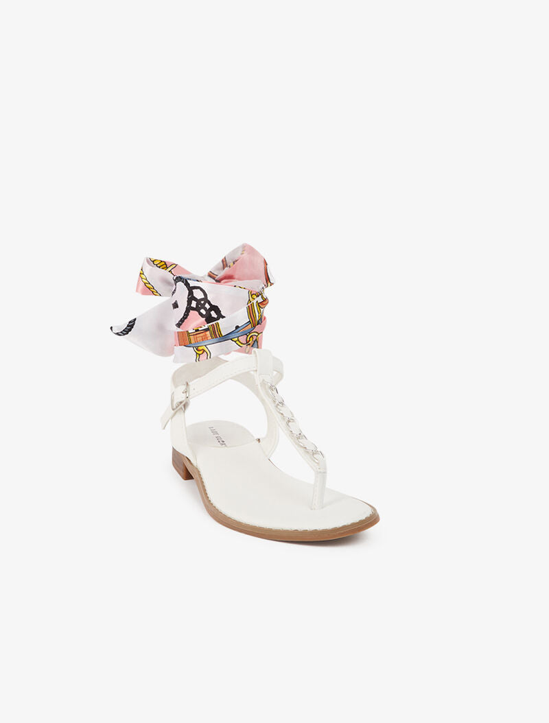 Nu-pieds à tour de cheville foulard - blanc - 2