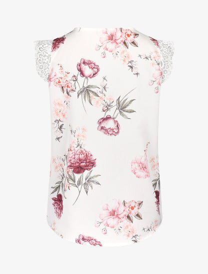 Blouse ample coupe carrée à imprimé fleuri - blanc - 2