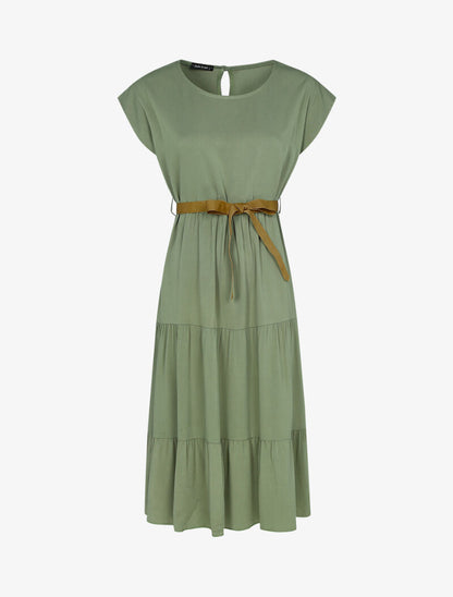 Robe trapèze basique - kaki - 3