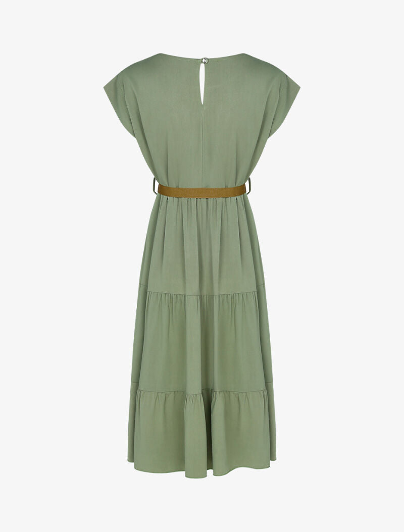 Robe trapèze basique - kaki - 2