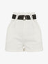 Short en jean à taille haute - blanc - 3