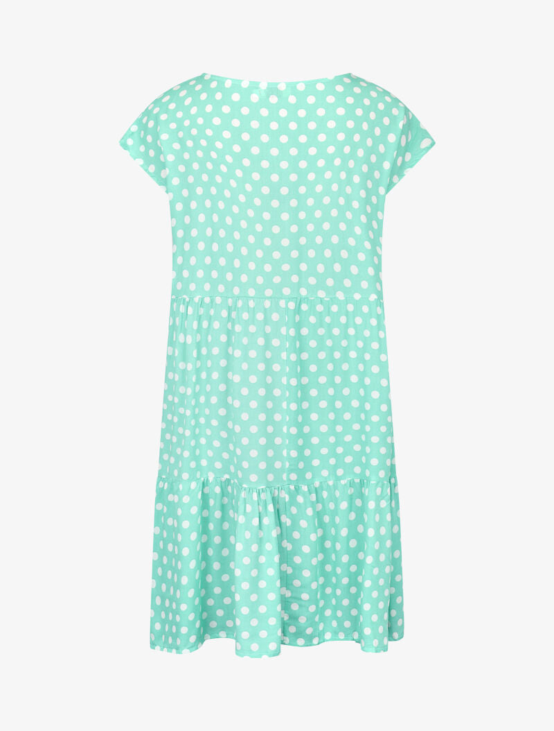 Robe coupe trapèze à pois - vert menthe - 2