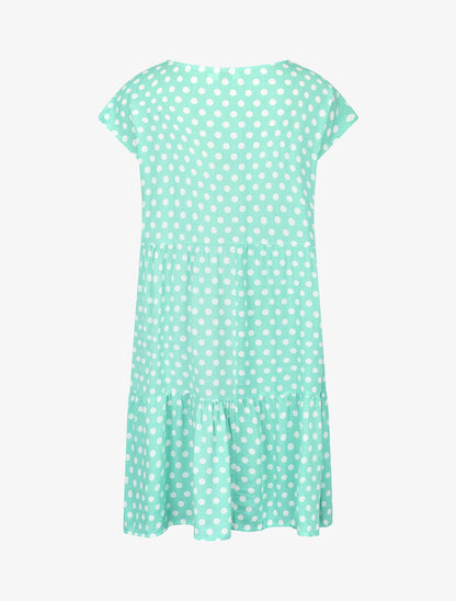 Robe coupe trapèze à pois - vert menthe - 2