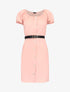 Robe ceinturée à boutons décoratifs - rose - 1