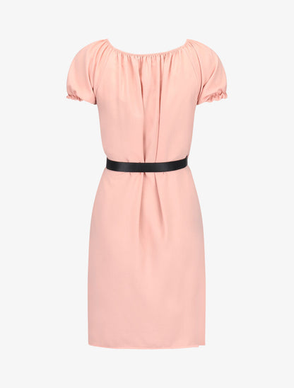 Robe ceinturée à boutons décoratifs - rose - 2
