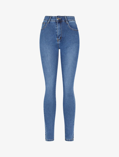 Jean à poches arrière strassées - bleu denim - 3
