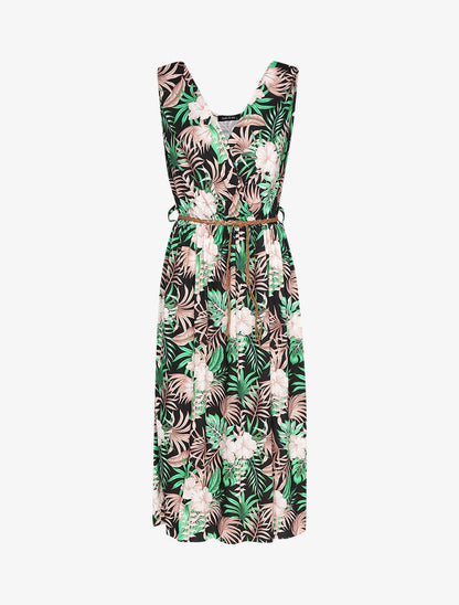 Robe à imprimé tropical - noir - 2