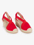 Espadrilles compensées élastiquées - rouge - 1