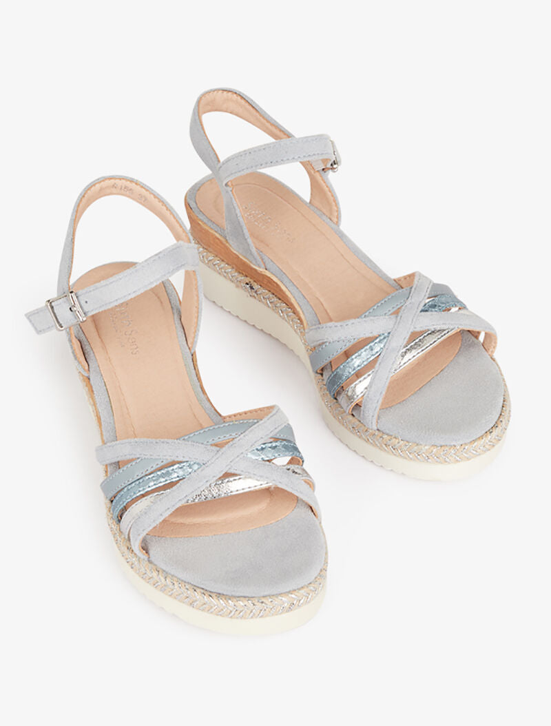 Compensées à jeu de ganses croisées - bleu clair - 1