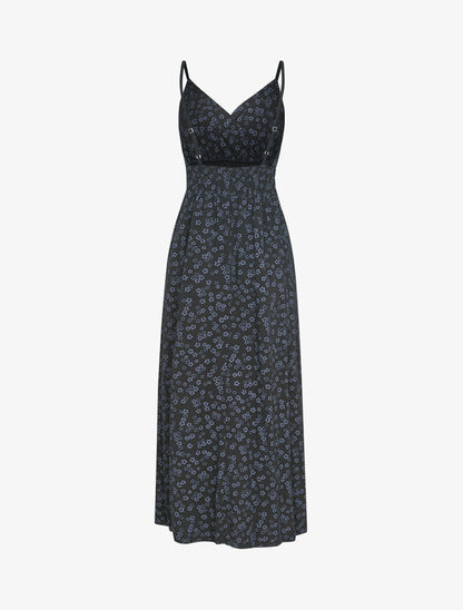 Robe à taille empire et imprimés - noir - 2