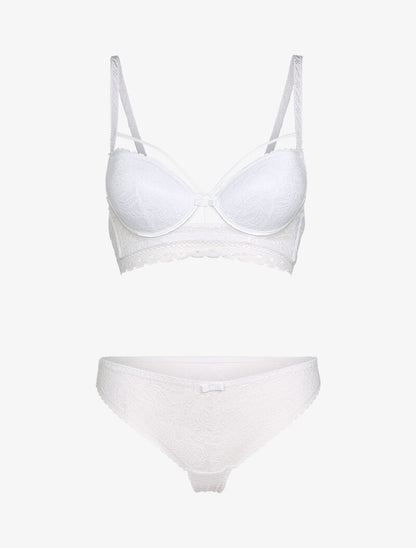 Ensemble en dentelle à détail lace - blanc - 1