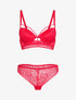 Ensemble en dentelle à détail lace - rouge - 1