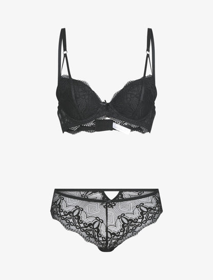 Ensemble en dentelle baroque - noir - 3