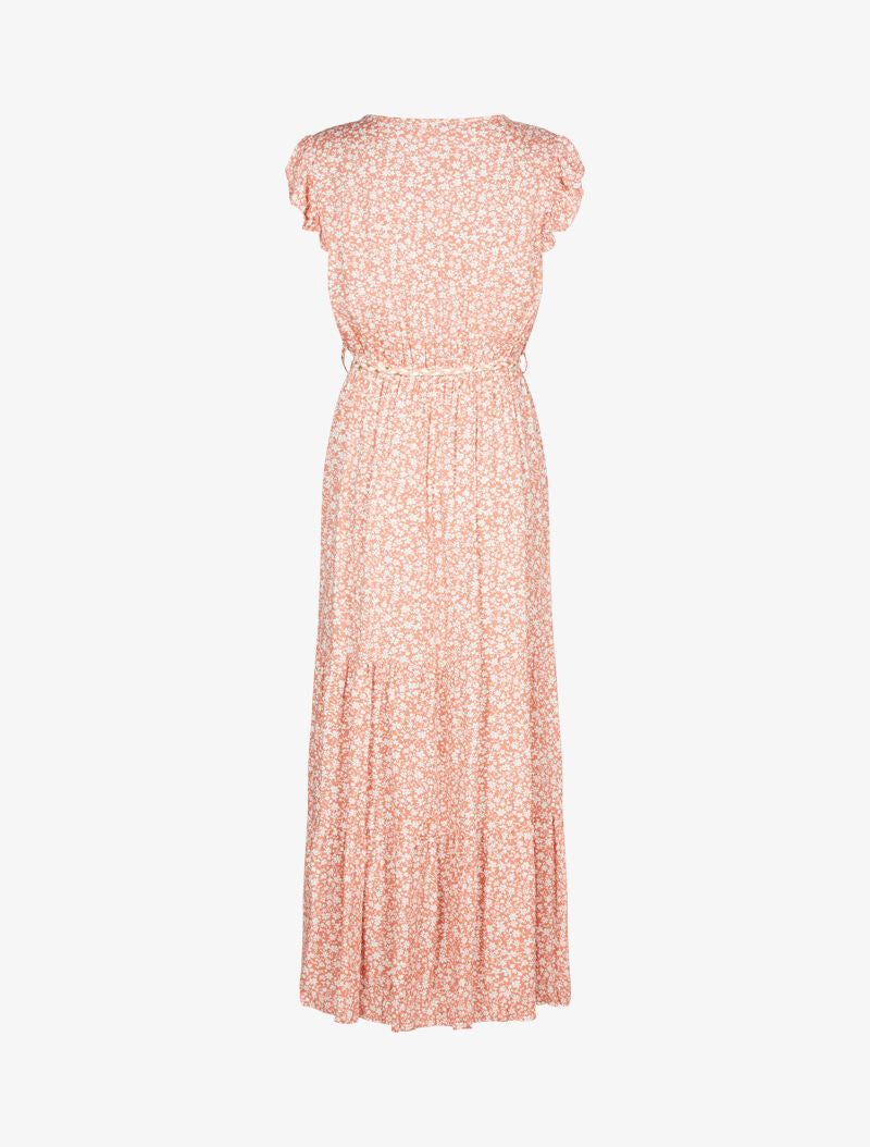 Robe longue imprimé et à basques - rose - 2