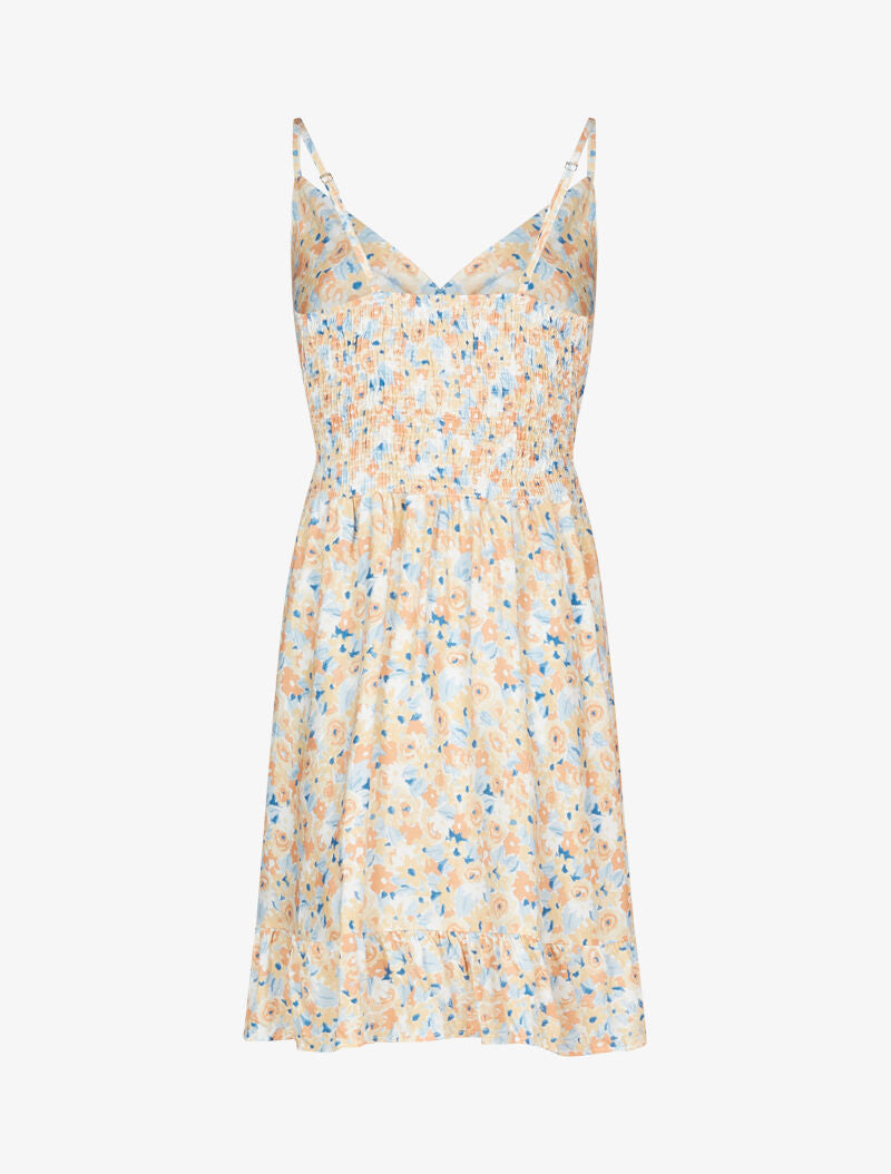 Robe légère fleurie à cache coeur - orange - 2