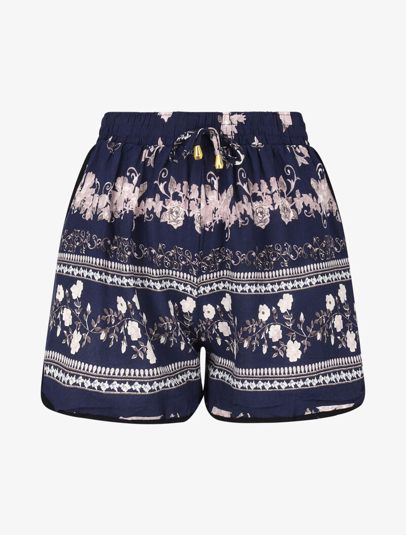 Mini short transparent à imprimés - marine - 1